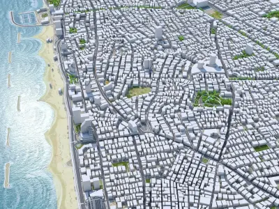 Tel Aviv Downtown Israel Low-poly 3D model