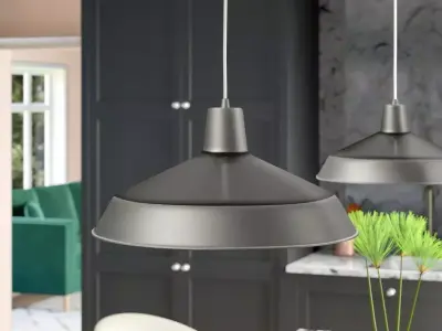 Zavijah 1 - Light Single Dome Pendant - 2 colour 3D model