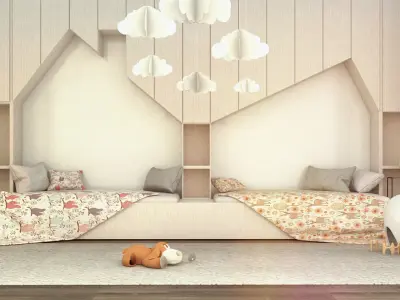 Girls Bedroom Design 3D model