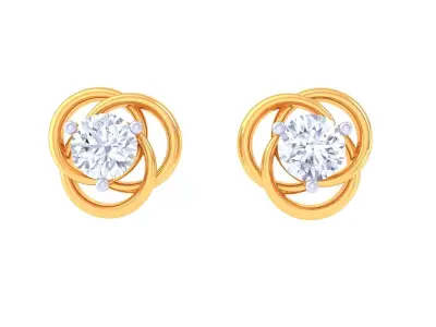 Solitaire Super Light Weight Earring Pendant Set 3D print model