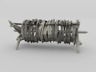 Lowpoly Barb Wire Obstacle Low-poly 3D model