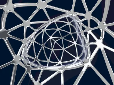 Parametric Nodes Generation Exoskeleton with GH Script Low-poly 3D model