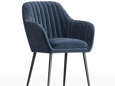 Deephoue Chair Lausanne sea blue velvet 3D model