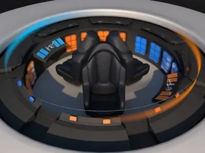 Flying Saucer With Interior 3D model