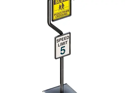 Street Signs Low-poly 3D model