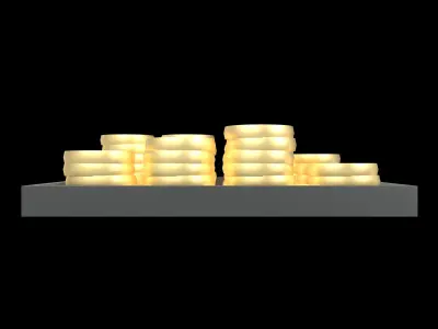 Plate of Coins v1 001 Low-poly 3D model