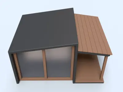 Cartoon Remote House - Animated Low-poly 3D model