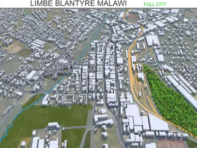 Limbe Blantyre Malawi 25km Low-poly 3D model