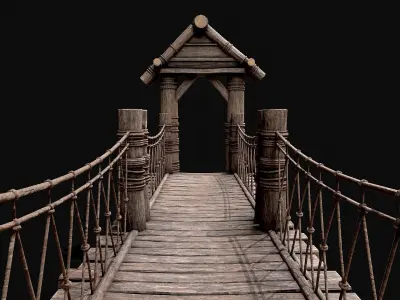 Modular Viking Bridge 2 Low-poly 3D model