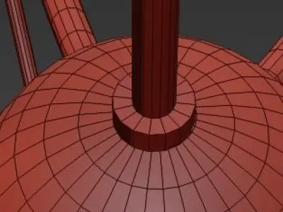 Gold Orbit 6 Light chandelier 3D model purchase