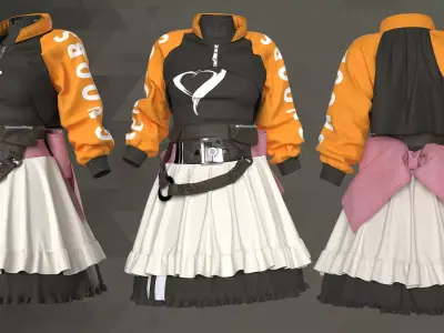 Sci-Fi Fantasy Wear 03 - 63 Marvelous Designer and Clo3D 3D model