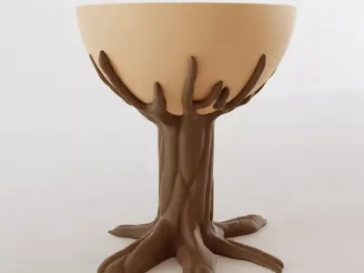 Tree Stump Planter 3D Design  Vase Urn or Candle Holder 3D print model