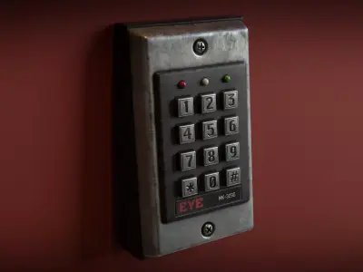 Keypad Lock Low-poly 3D model
