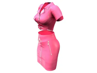 Pink Leather Outfit Low-poly 3D model