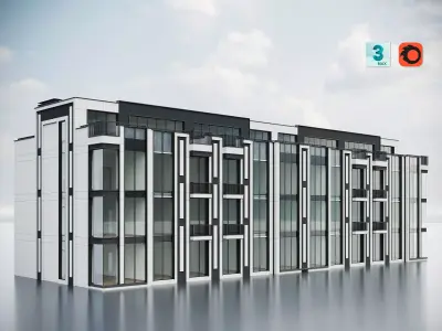 Modern Residential Building 020 3D model