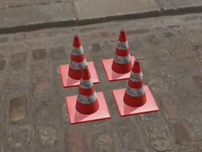 Traffic cone 3D Low-poly 3D model