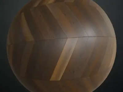 Dark Ebony Chevron Parquet Flooring PBR Seamless Texture