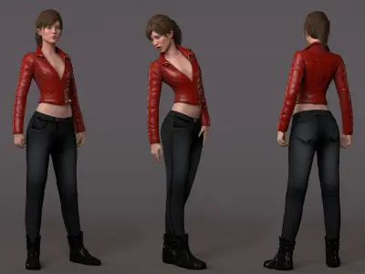Female Base With Outfit Low-poly 3D model