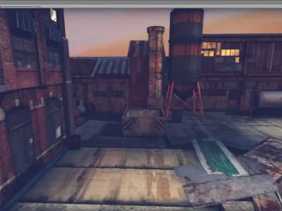 Industrial District Low-poly 3D model