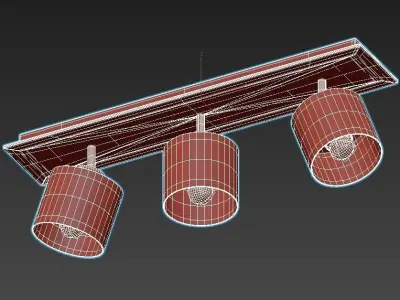 Valbiano light track fixture - gold 3D model