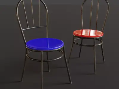 Fiberglass Plastic Chair Low-poly 3D model