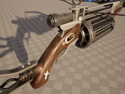 Crossbow revolver Low-poly 3D model
