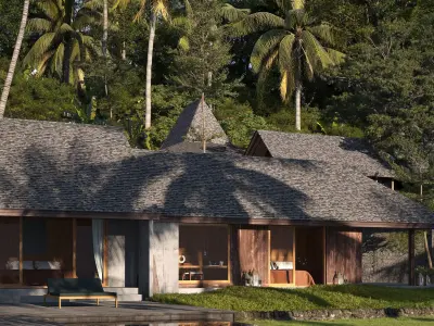 Exterior Scene of Balinese Villa 3D model