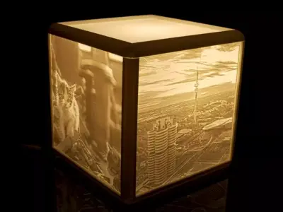 Lithophane lamp with own photo 3D print model