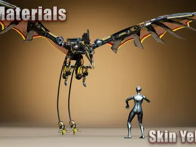 Sci-Fi Pterodactyl  Low-poly 3D model