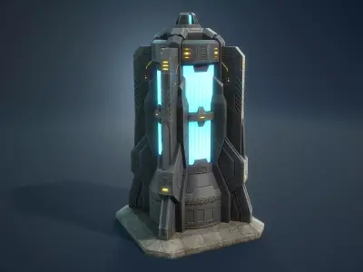 Generator Sci-Fi Game Low-Poly Low-poly 3D model