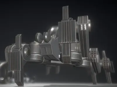 Futuristic Terrain Walker Basic Version 1 Rigged and Animated Low-poly 3D model