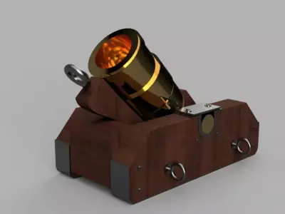 Coehorn mortar cannon Low-poly 3D model