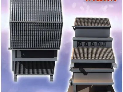Asian two-storey house with multiple floors 15 - Asian Asia Orie 3D print model