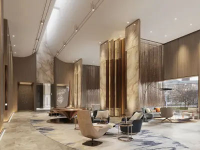 hotel lobby 3D model 10