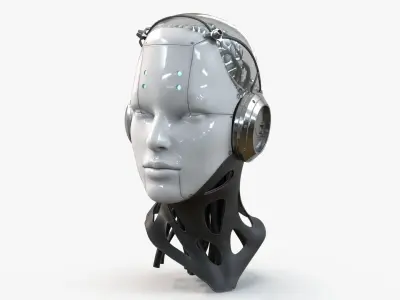 Android Robot Head Low-poly 3D model
