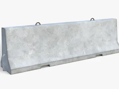 Jersey Concrete Barrier Low-poly 3D model