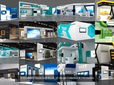 10 Exhibition Stand Stall Booth 3D Model Collection 6 3D Model Pack