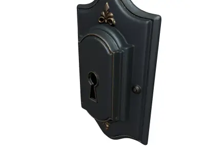 Elegant Ornate Keyhole Cover Plate Low-poly 3D model