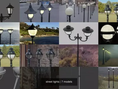 street lights 3D Model Pack purchase