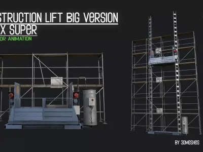 Construction Lift BIG Version and RUX Super Low-poly 3D model