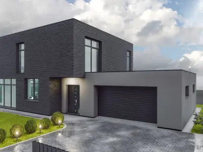 Modern two storey house archicad sketchup and Lumion 11 scene 3D model