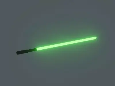 green light saber Low-poly 3D model