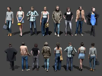 Stylized Lowpoly People Casual Pack Volume 4 Low-poly 3D model