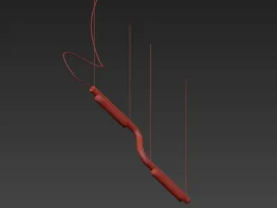 PIPELINE three light fixtures hanging from pipe 3D model