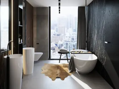 Bathroom Interior Scene for Cinema 4D and Redshift 3D model