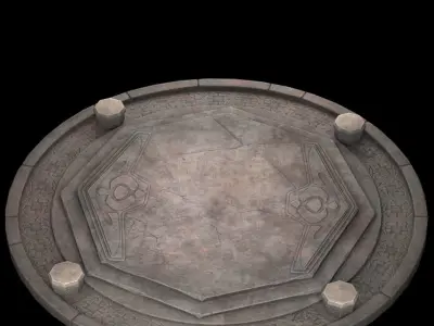 Floor and postament 3D model