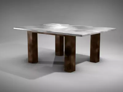 Square Marble Table Free 3D model