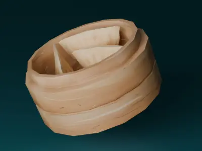 Hand-painted dumplings Low-poly 3D model
