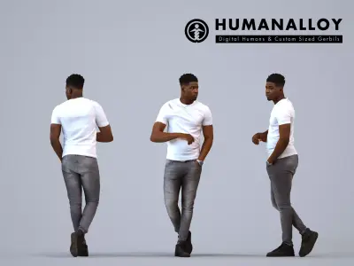 00167Raymond005 - Adult Black man walking through public space 3D model