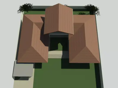 Tropical U house 3D model